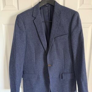 J. Crew Navy Wool Blazer With Elbow Parches for Men